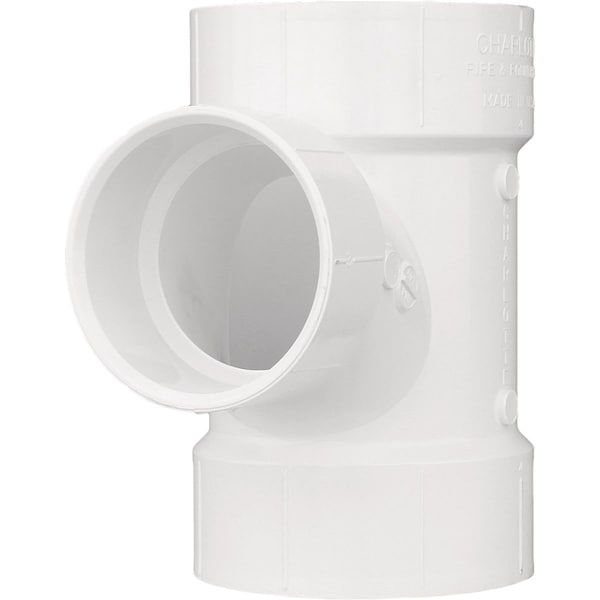 Charlotte Pipe And Foundry 2 In. x 1-1/2 In. X 2 In. Reducing Sanitary PVC Tee PVC 00401 0800HA - main